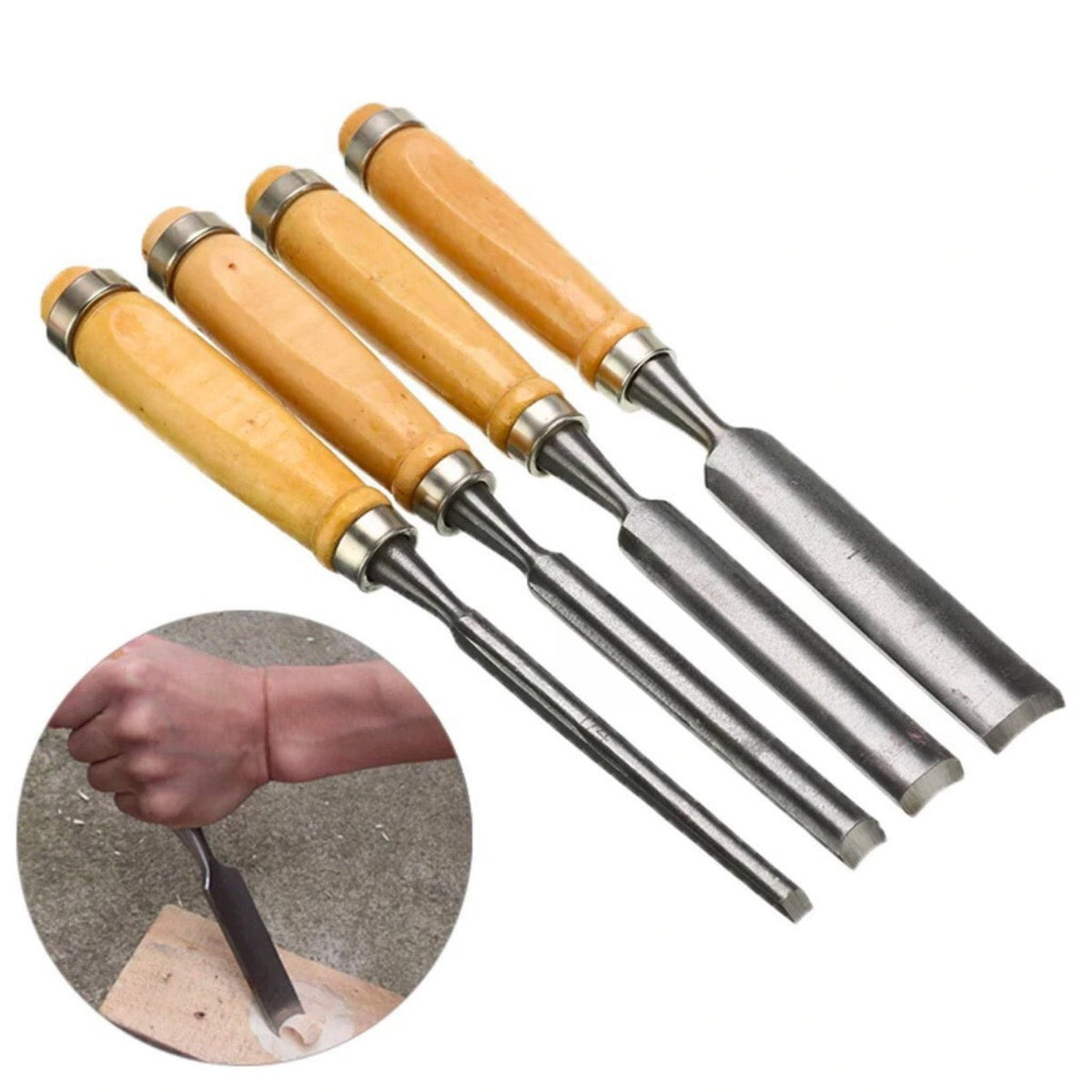 4Pcs Carving Set Wood Chisel Tool (Curve) – Arrow Hardware