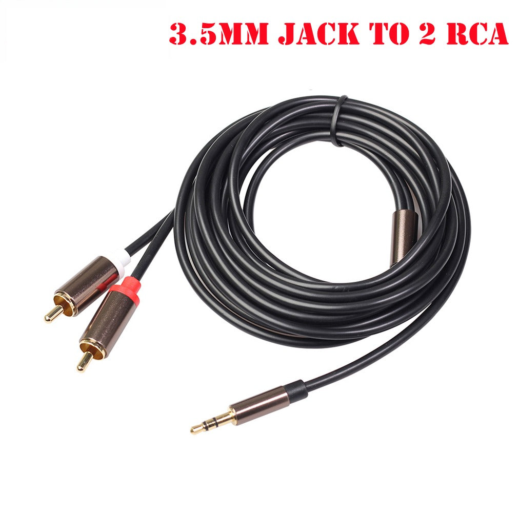 Premium 3.5mm to Dual RCA Male Stereo Audio Cable with Gold-Plated Con ...