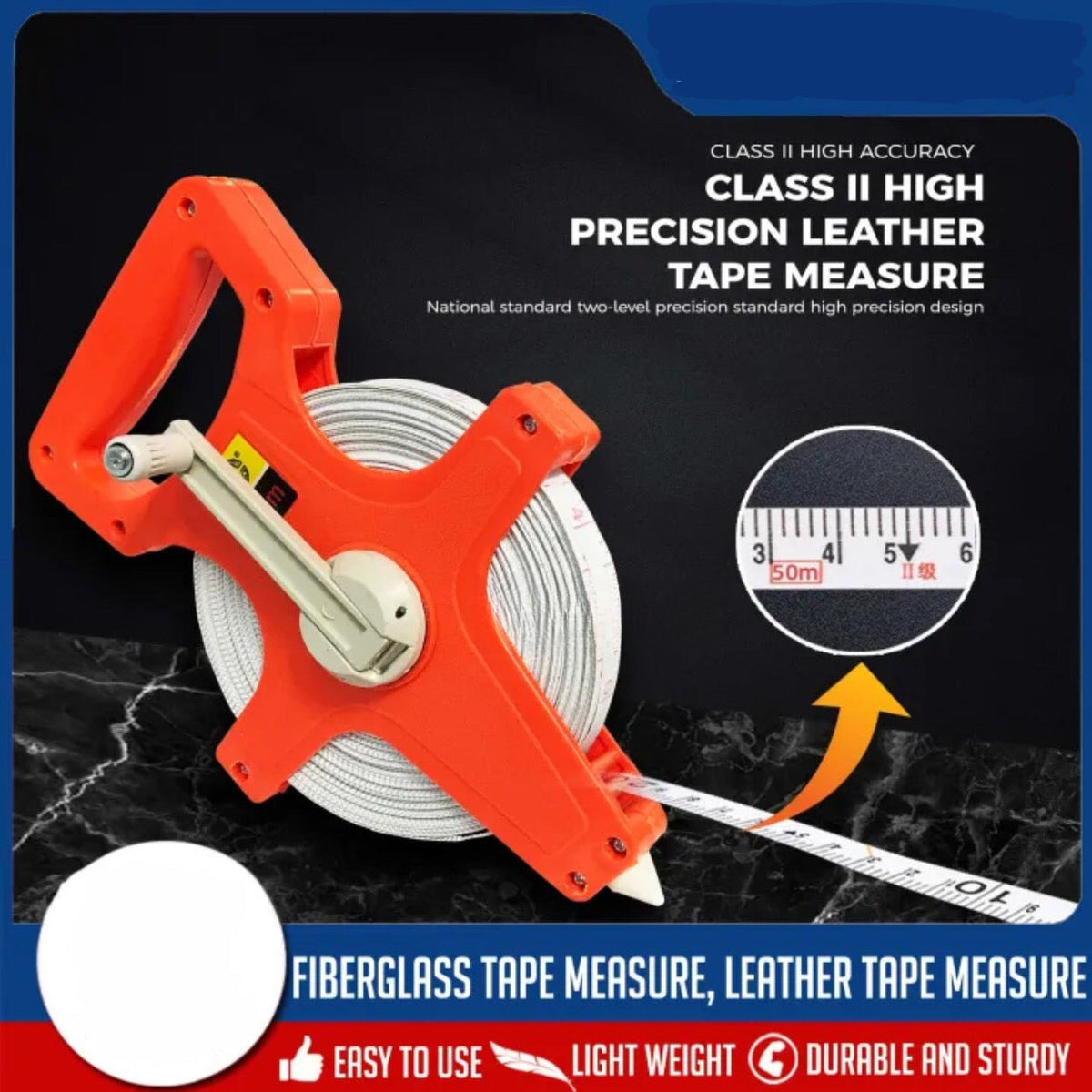 30M | 50M | 100M Tape Measure Fiber Glass High Quality Heavy Duty Mete ...