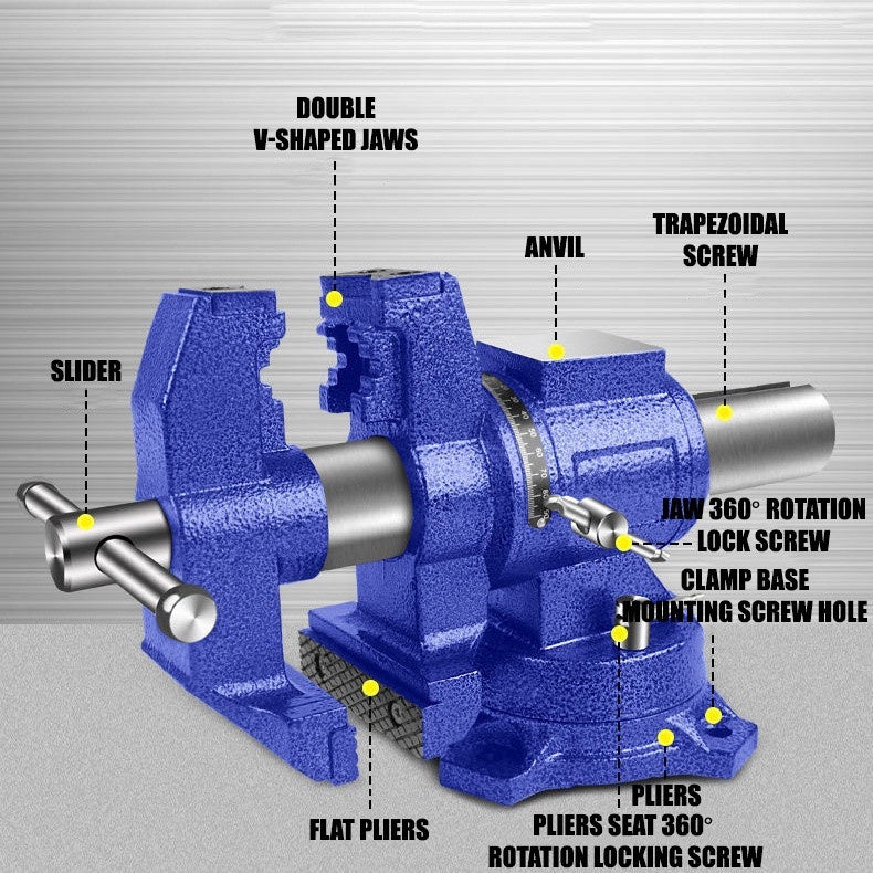 Multi Vice 5 inch Swivel Base Bench Vise Heavy Duty Multi-Purpose Bench Vise Swiv ...