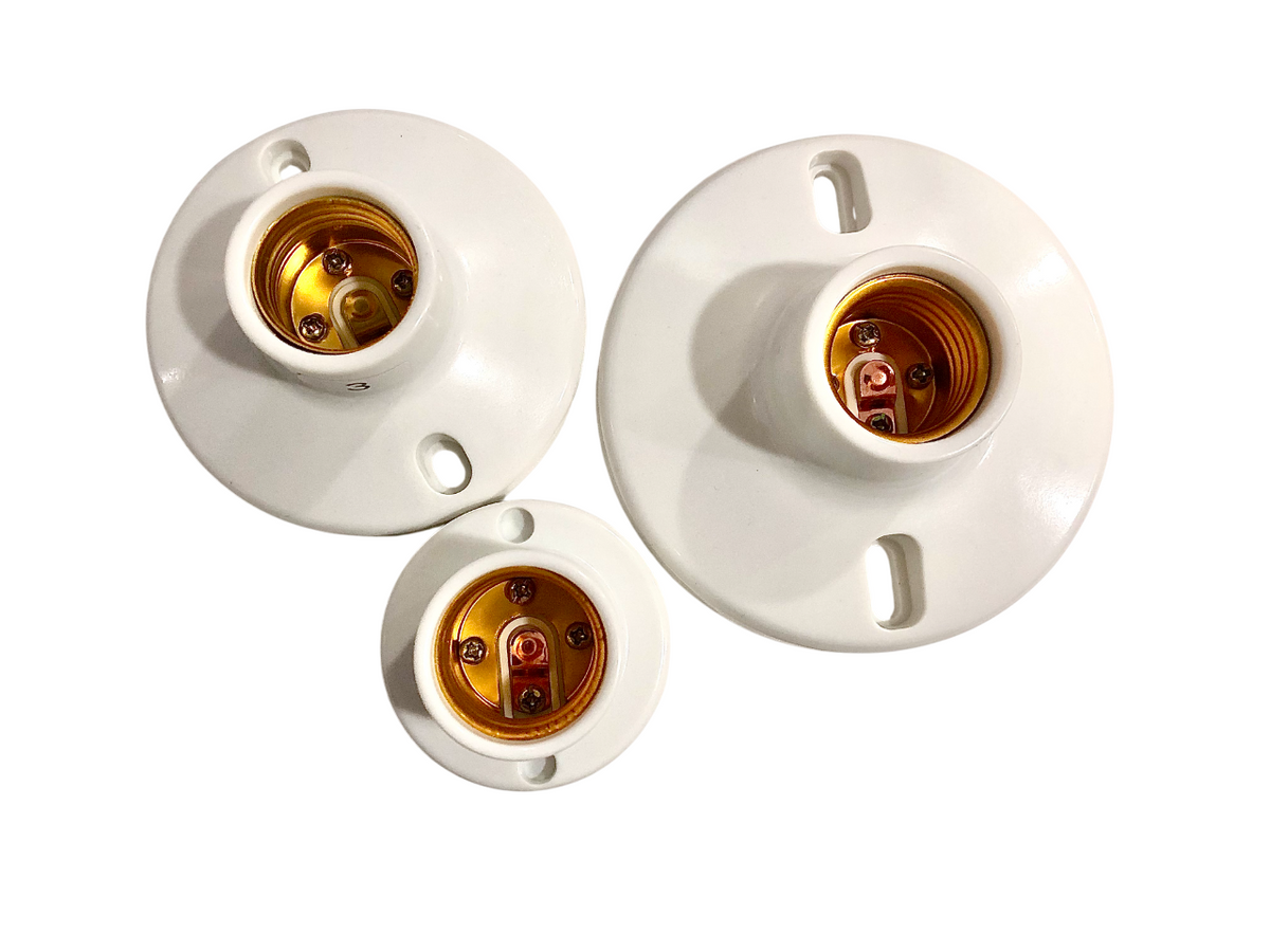 E27 Ceiling Light Bulb Socket Receptacle – Standard Mounting Base (2-3 ...