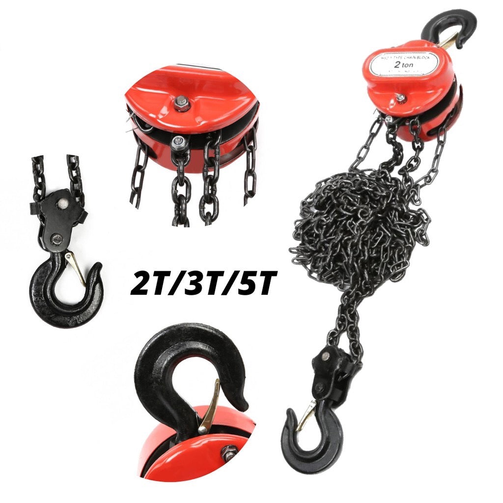 2T/3T/5T Chain Puller Block Pulley Fall Chain Hoist Hand Tools 3 Meter ...