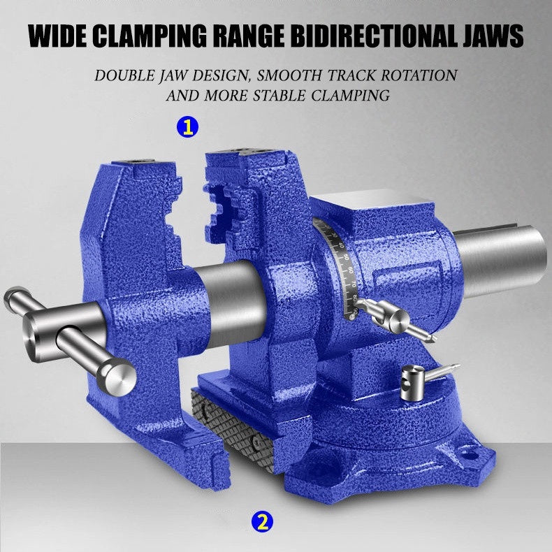 5 Inch Vice 5 inch Swivel Base Bench Vise Heavy Duty Multi-Purpose Bench Vise Swiv ...